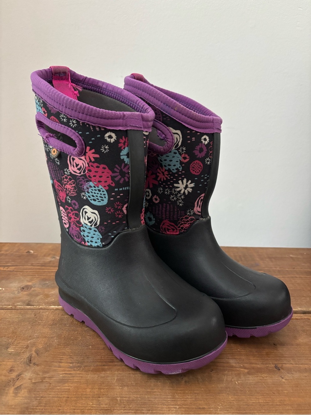 Kids Bogs Neo Classic Winter Snow Boots Purple Girls Youth Size 12